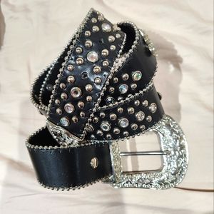 Ladies blk.belt Sz.44 from where buckle fastens to tip